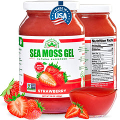 EverSmith Organics sea moss gel strawberry bottle for convenient daily nutrition