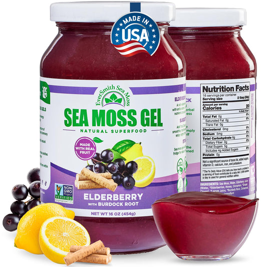 EverSmith Organics wildcrafted sea moss gel bottle for daily nutrition support