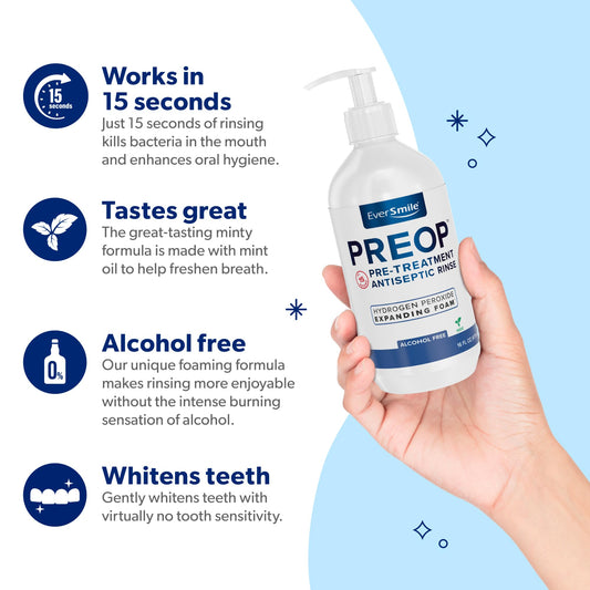 EverSmile PreOp foam dispense shows easy, mess-free daily use for sensitive mouths.