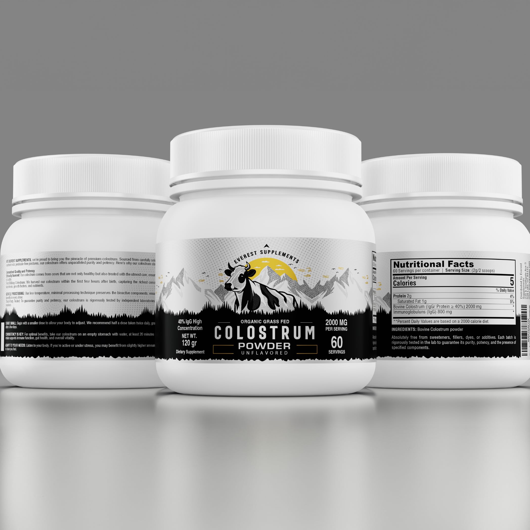 Everest Supplements Organic Colostrum Powder immunity graphic—potential wellness support.
