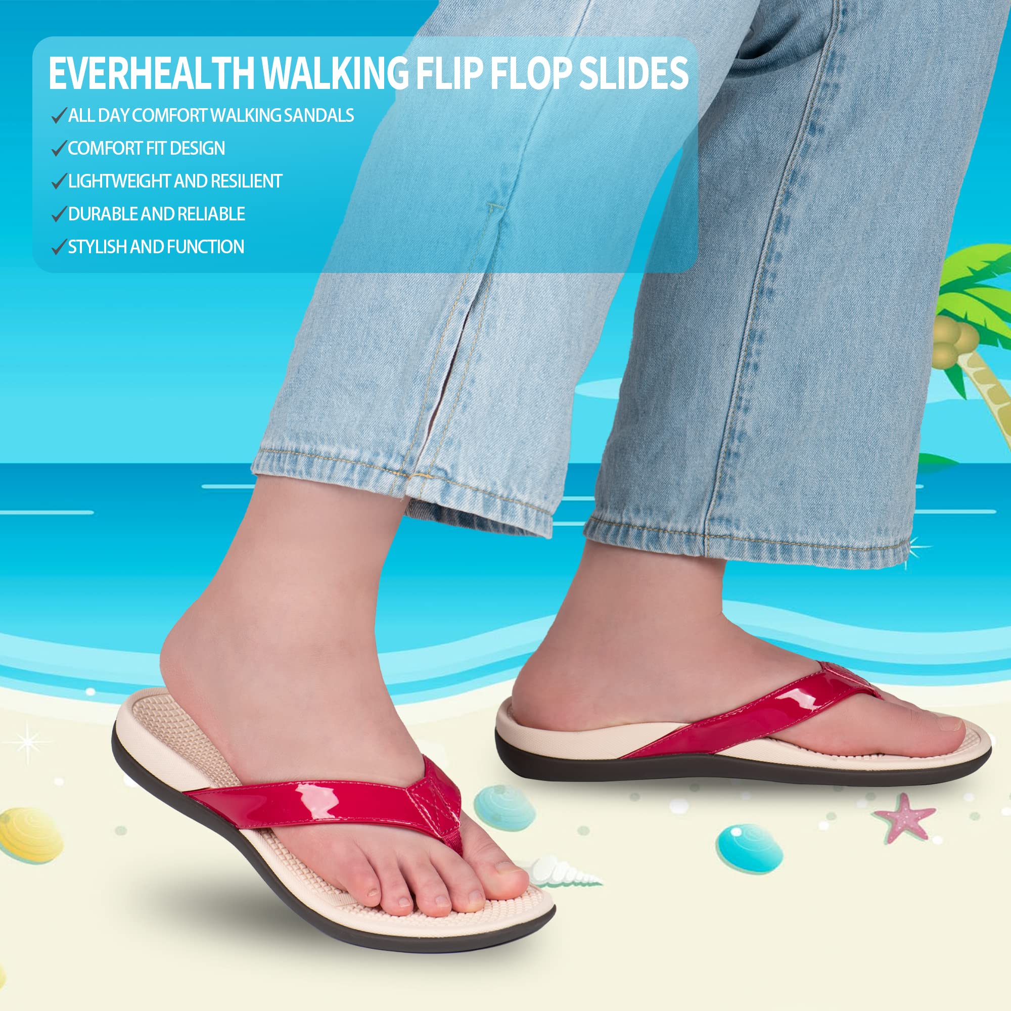Everhealth sandals ideal for beach walking and casual outings