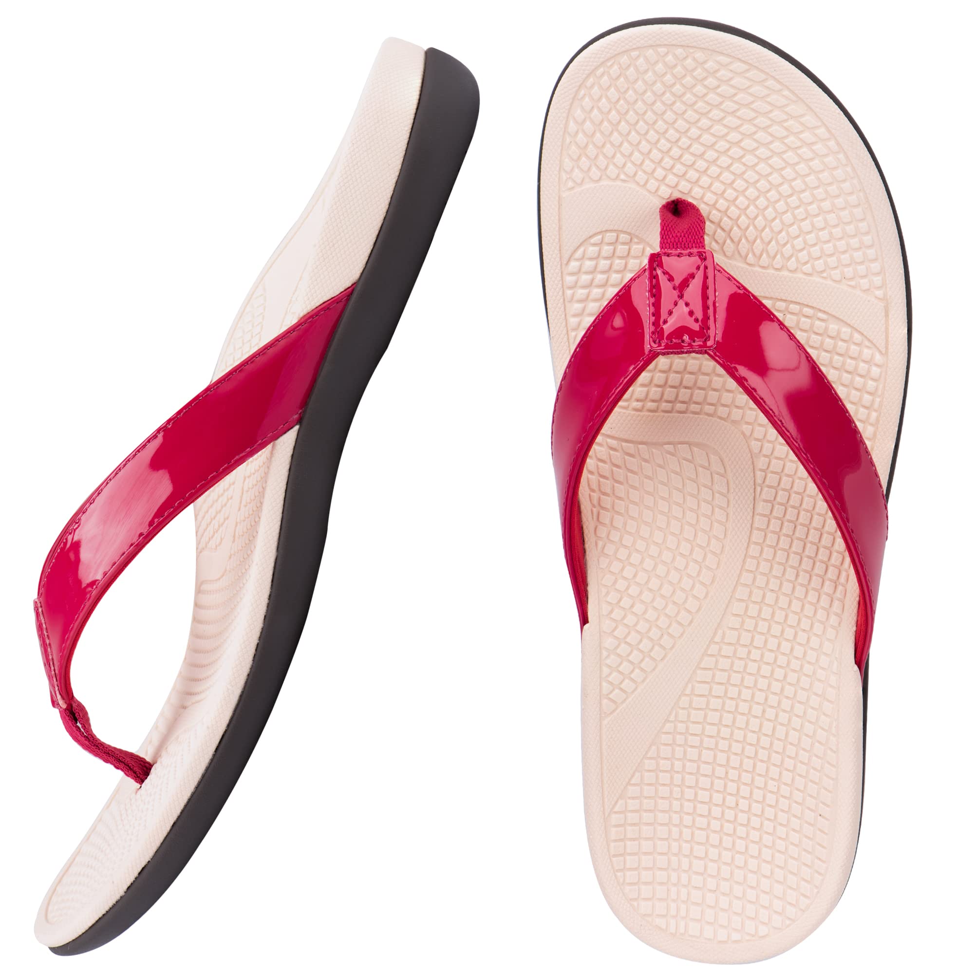 Everhealth orthotic flip flops with deep heel cup for stability