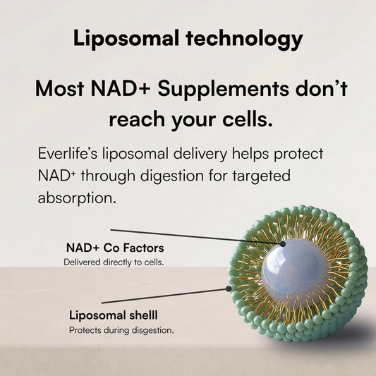 Everlife NadPlus liquid pour illustrates convenient dosing for sustained daily performance
