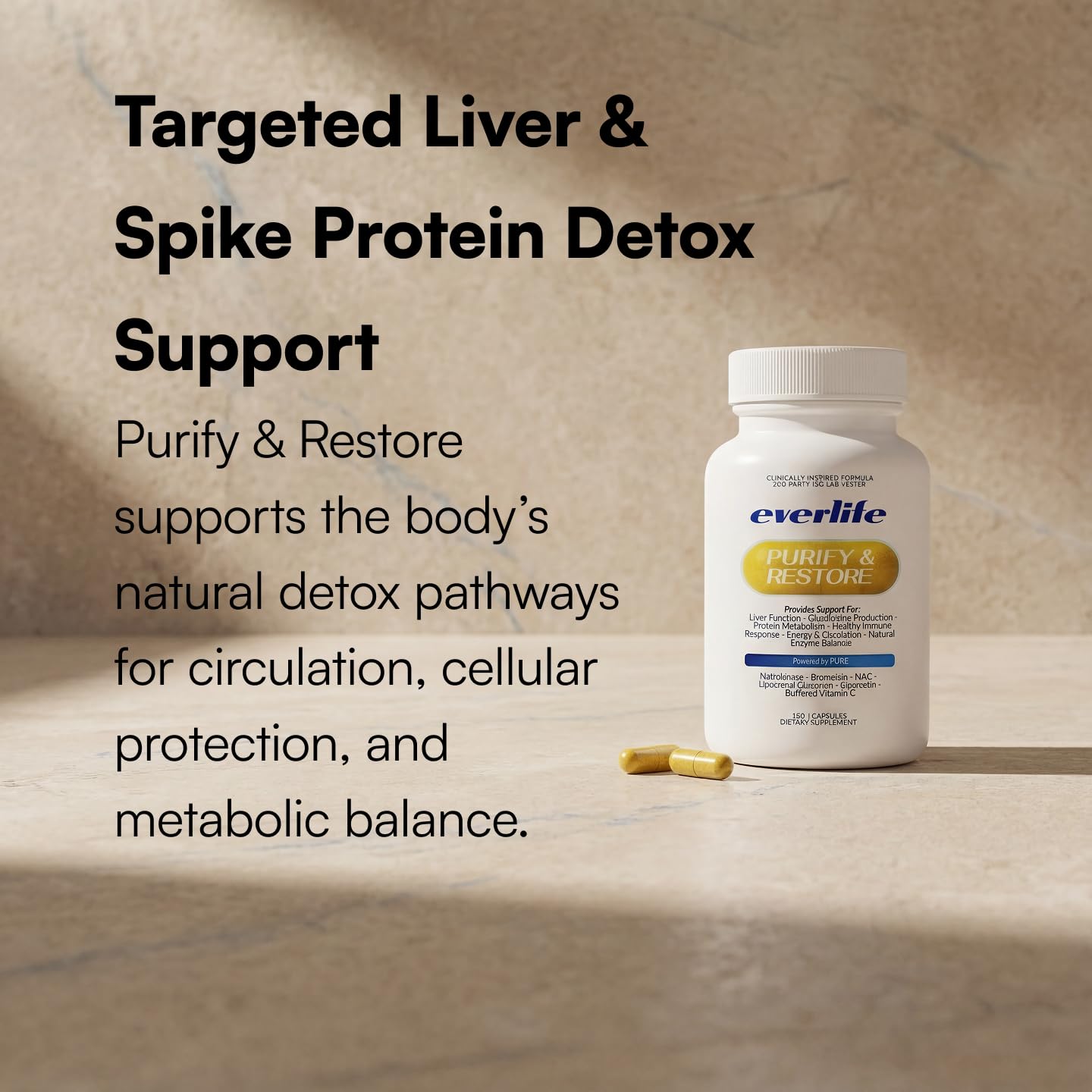 Everlife Spike Protein Detox packaging display underscores value and bottle count