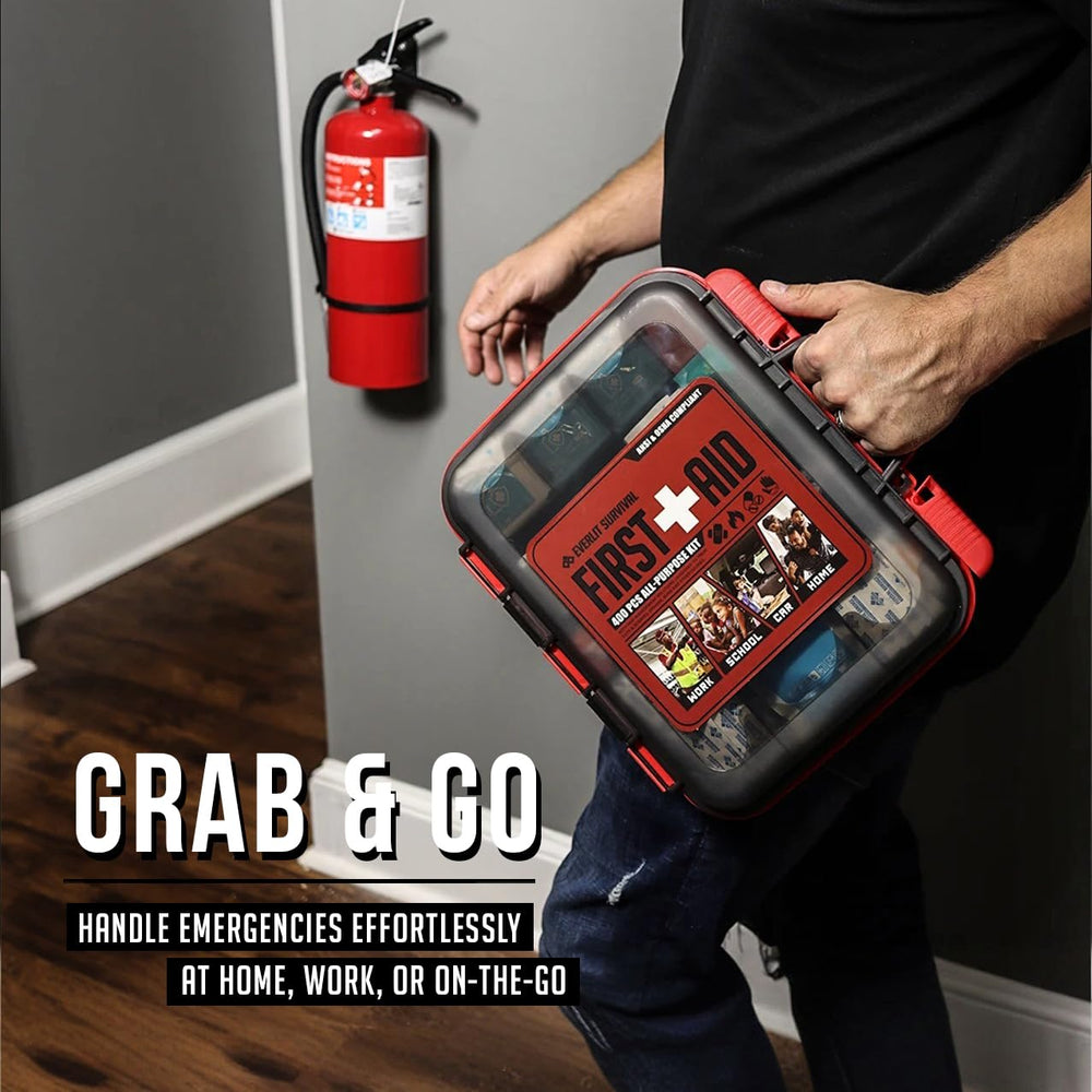 EVERLIT first aid kit for car emergencies demonstrates portability and quick access.