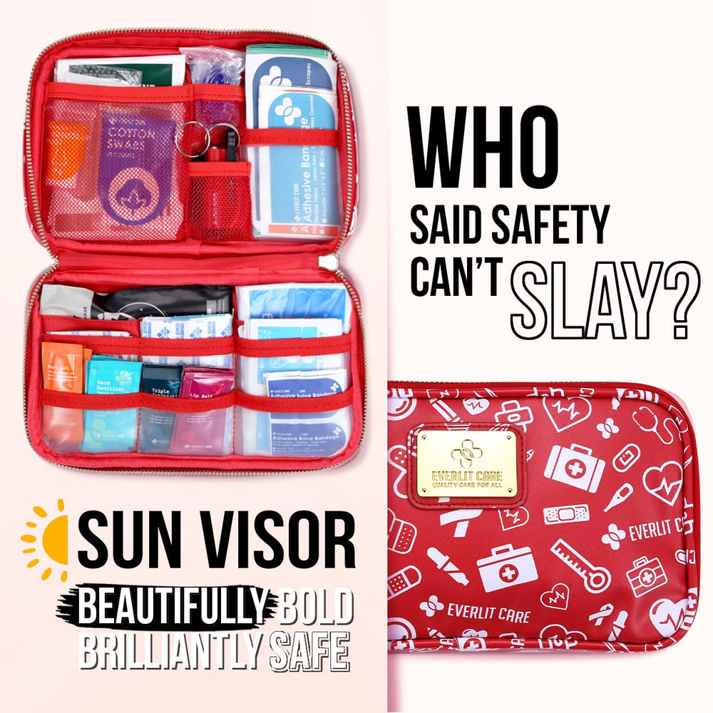 EVERLIT CARE car first aid kit interior layout keeps supplies organized for fast response.