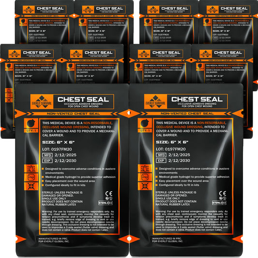 EVERLIT Chest Seal packaging shows a ready-to-use kit for rapid response.