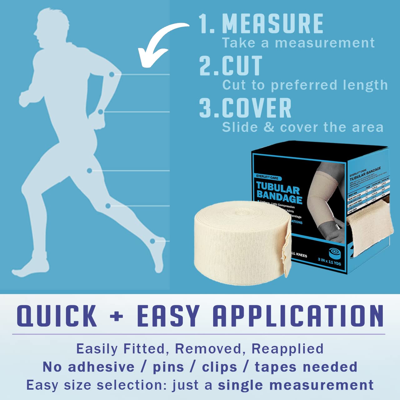Everlit bandage with adjustable pressure for customized comfort.