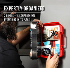 EVERLIT first aid kit in an office or classroom setting ready for emergencies.