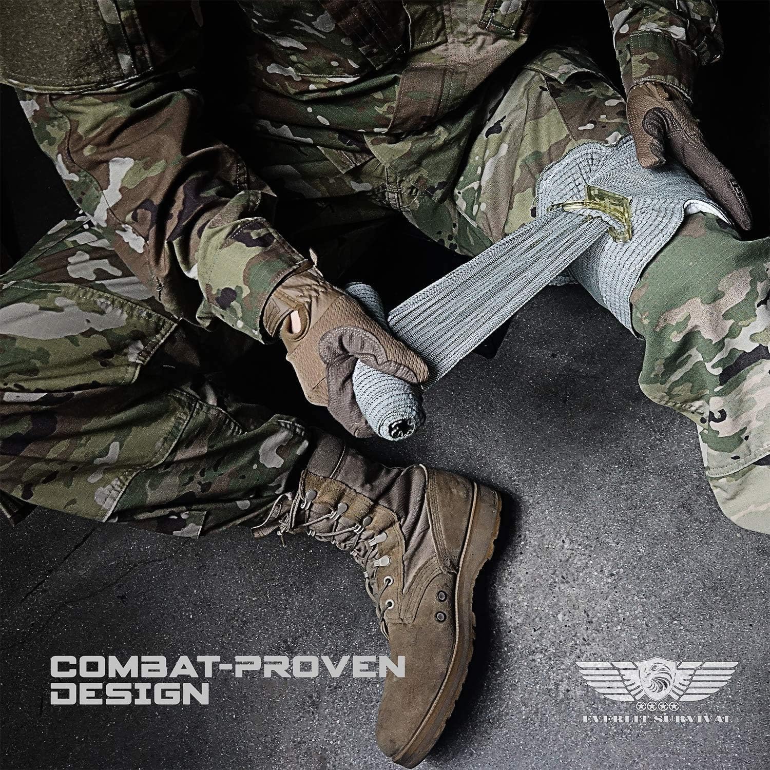 Everlit CAT Gen 7 tourniquet for controlled limb support.