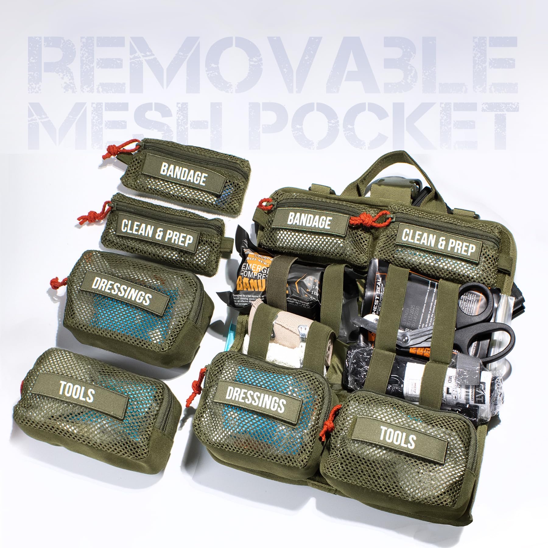 Everlit roll-up pouch organization system for easy access.