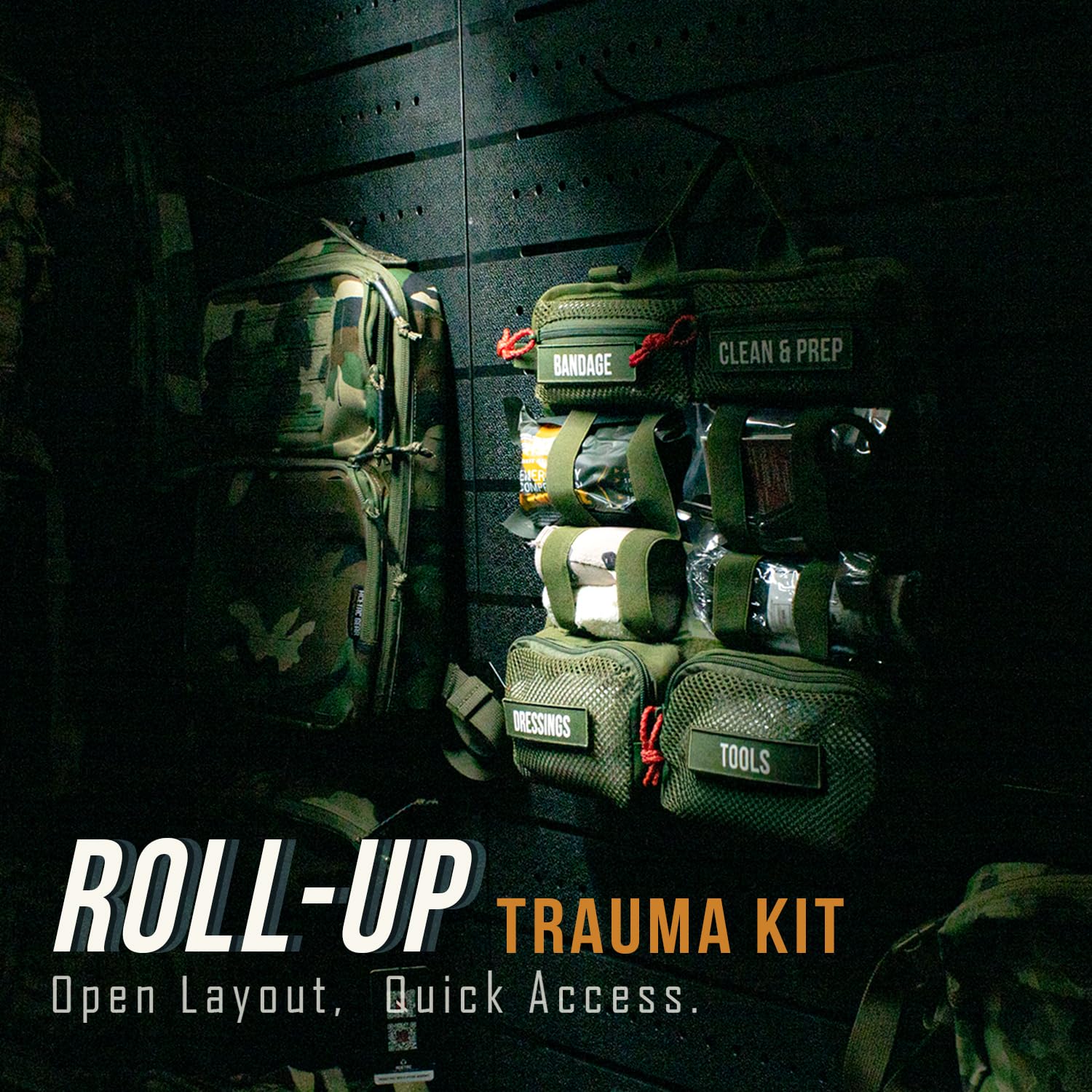 Everlit removable pockets for customizable gear organization.