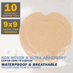 Everlit Sacrum Foam Dressing adhesive-border close-up shows gentle skin-friendly seal.