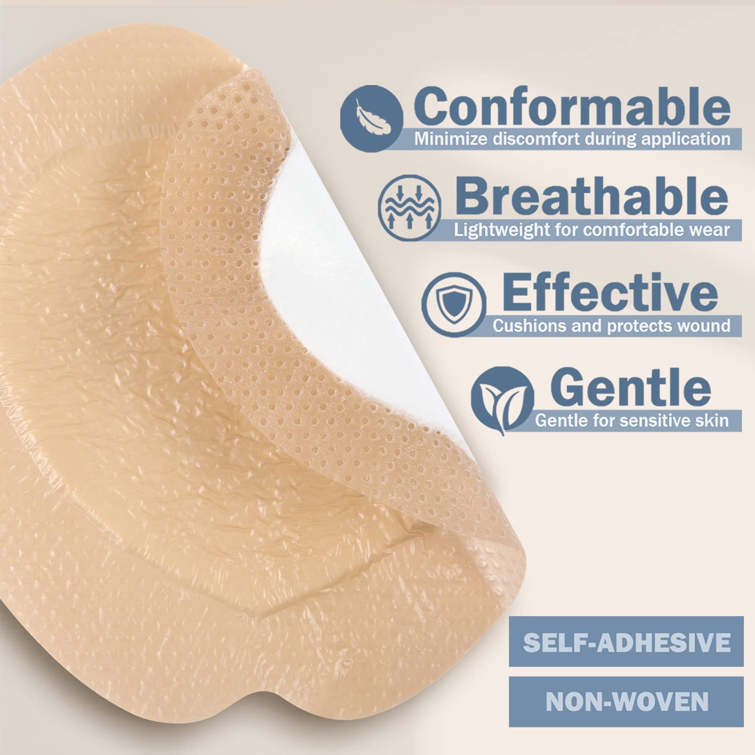 EVERLIT Sacrum foam dressing packaging 5-pack emphasizes sterile presentation.