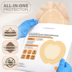 EVERLIT Sacrum foam dressing waterproof film layer demonstrates barrier protection.