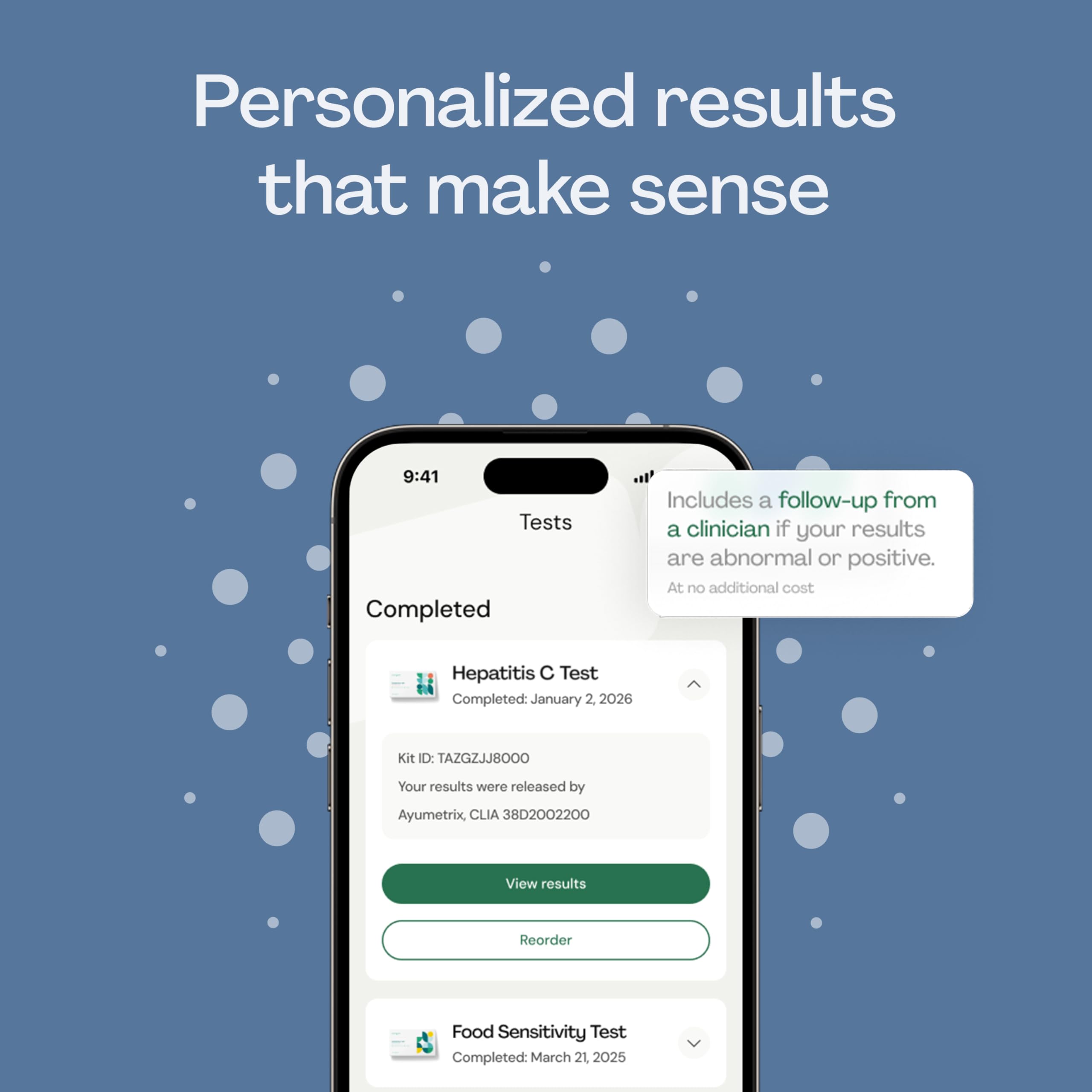 Everlywell digital results dashboard with clear interpretation