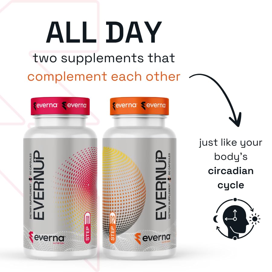 EVERNA EVERNUP capsules poured in hand suggesting a sustained focus