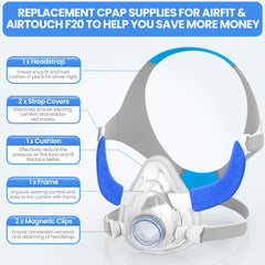 Everness Airfit F20 medium silicone cushion provides comfortable contact.