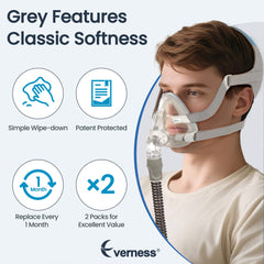 Everness grey fabric liner absorbs oils for a fresher facial feel.