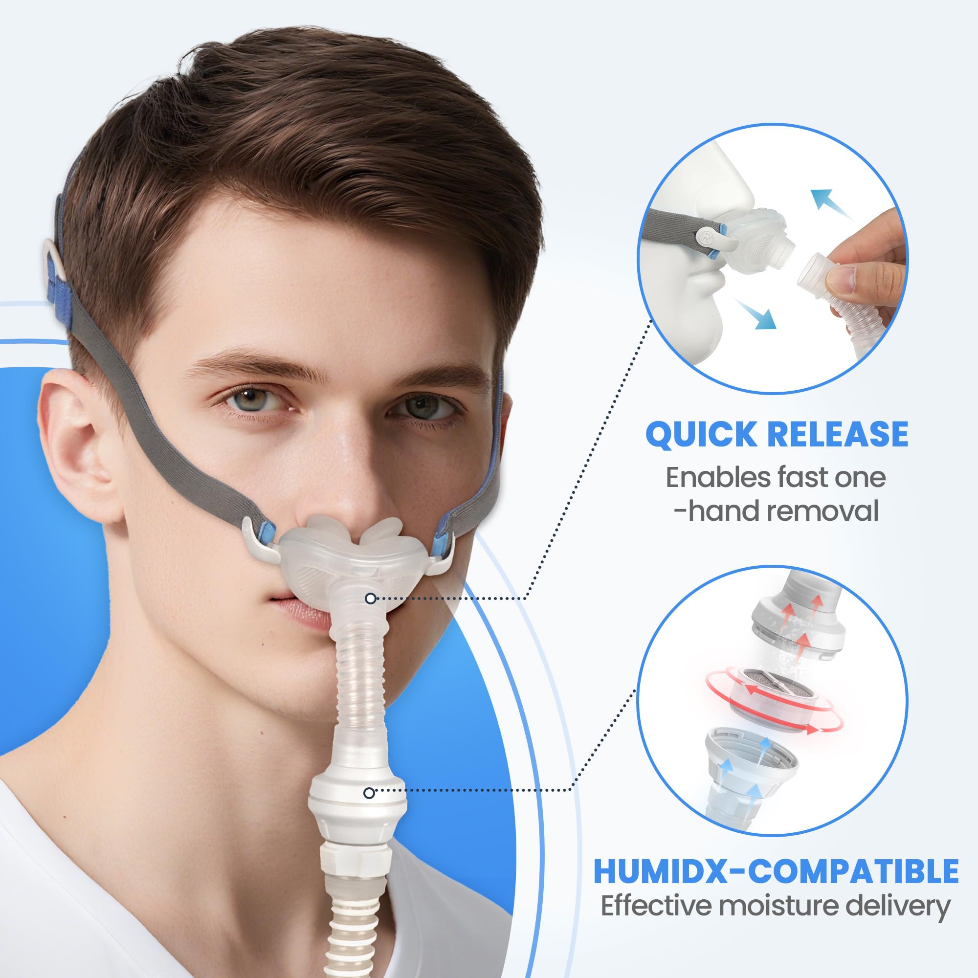 Everness durable frame supports stable nasal pillow alignment overnight.