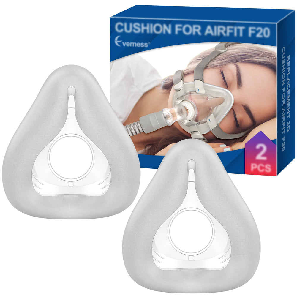 Everness full-face CPAP cushion for AirFit F20 provides secure, comfortable seal.