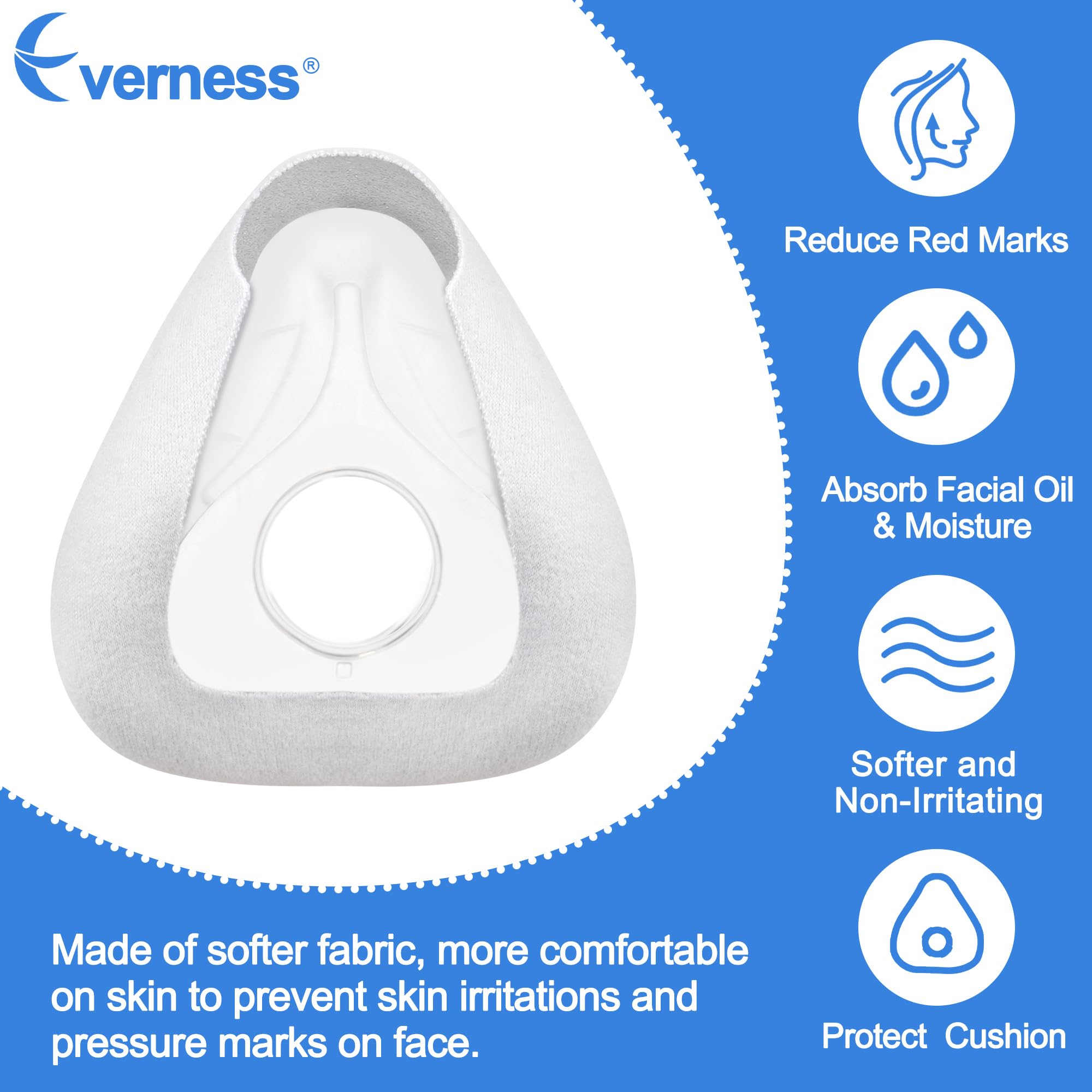 Everness memory foam cushion with nose-area silicone segment for improved seal.