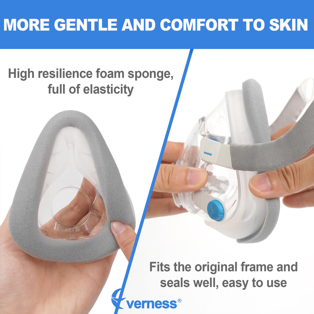 Everness memory foam nose-seal area demonstrates improved Airtouch F20 seal.