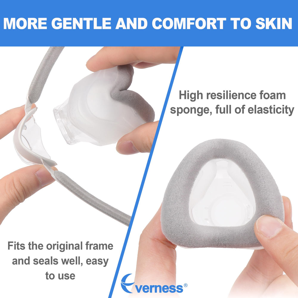 Everness soft-fit cushion-L with silicone nose-bridge seal improves isolation and comfort.