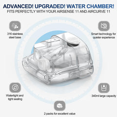 Everness water chamber for Airsense 11 showing a sealed lid for leak-free operation.