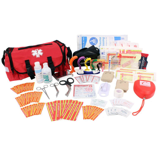 EverOne fully stocked trauma kit bag showing organized compartments for fast access.