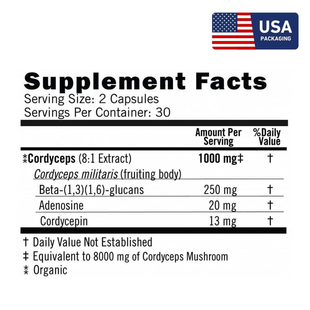 Eversio Cordyceps 500mg capsules for daily stamina.