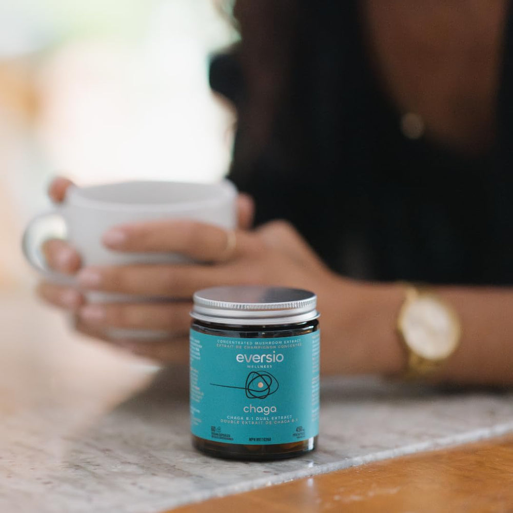 Eversio Wellness fruiting body capsules grain-free vegan formula for daily wellness.