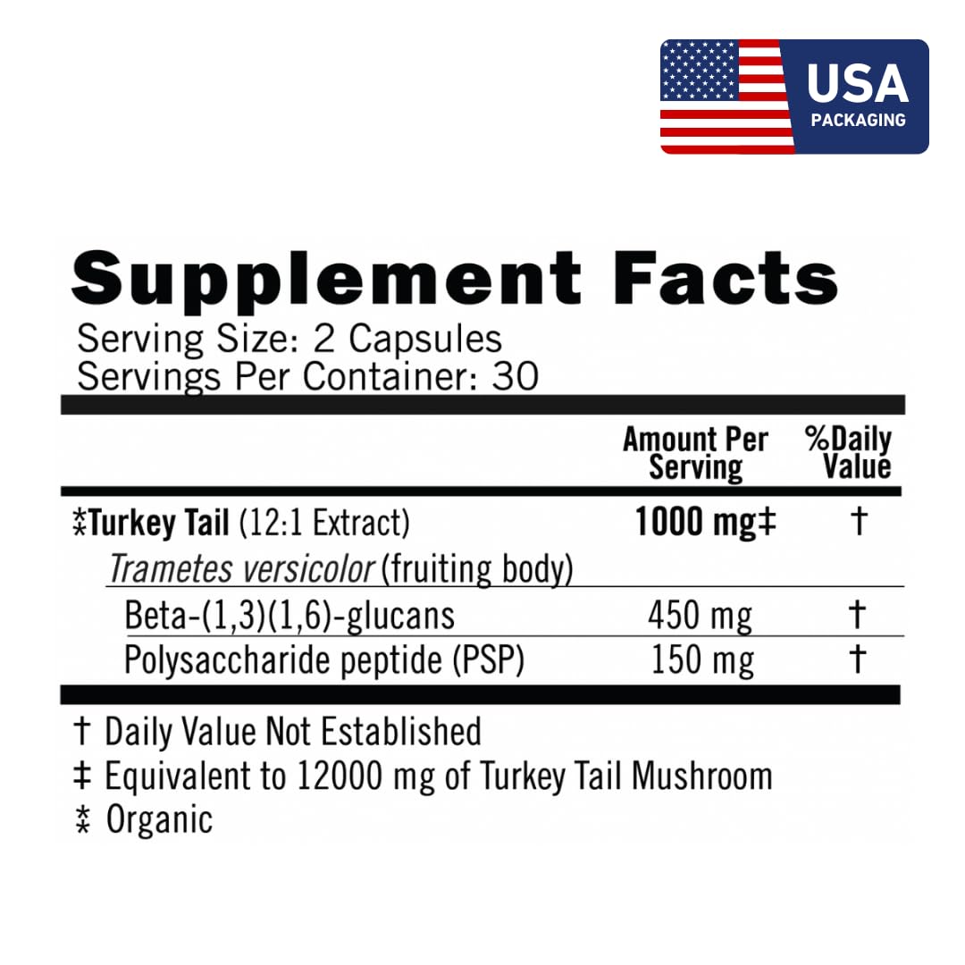 Eversio Wellness Organic Turkey Tail capsules being poured for convenient daily dosing.