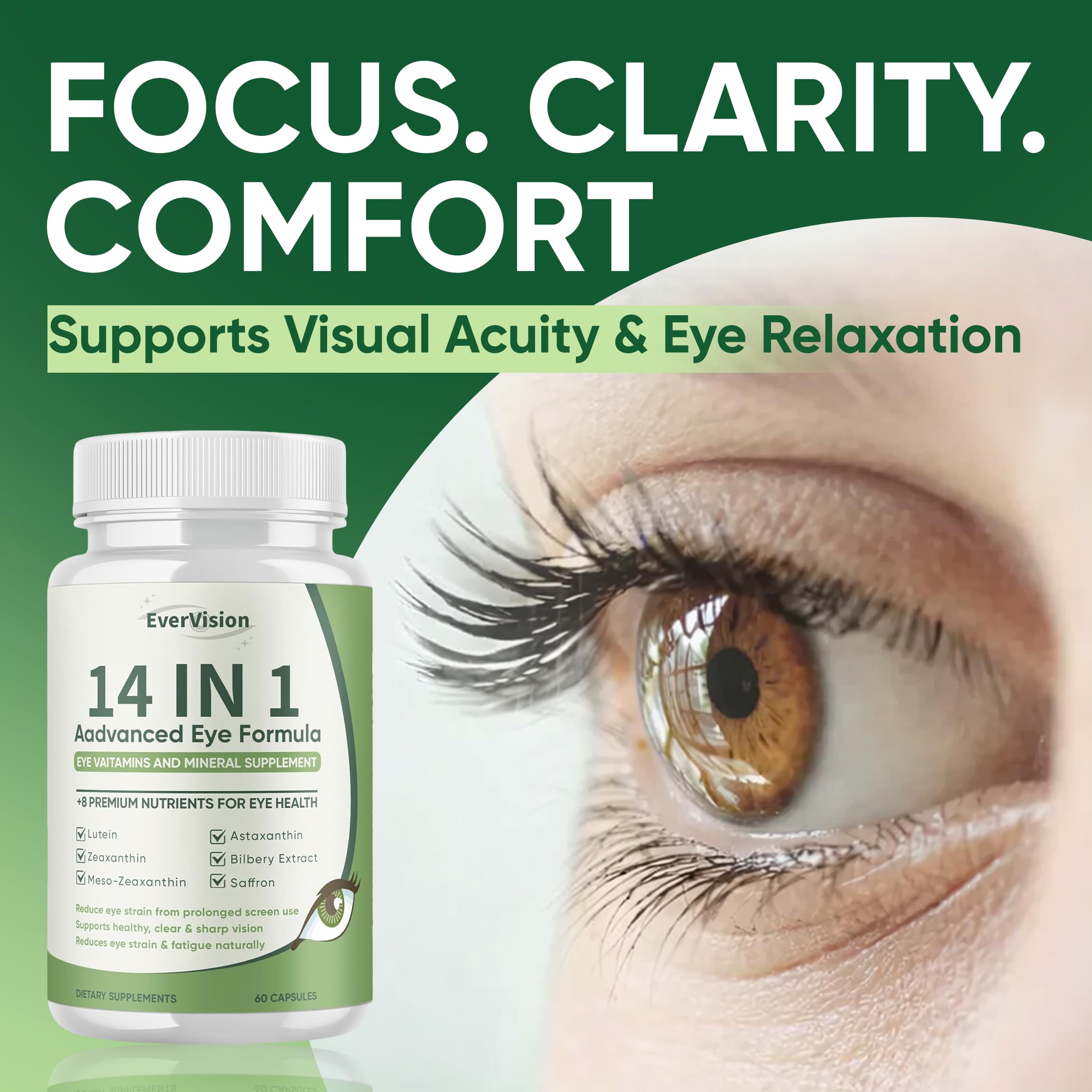 EverVISION bilberry astaxanthin zinc blend for visual performance.