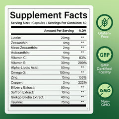 EverVISION eye supplement capsules close-up highlighting lutein and zeaxanthin.