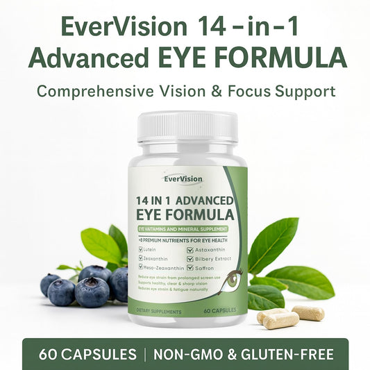 EverVision lutein-zeaxanthin-bilberry capsules support macular health during screen time.