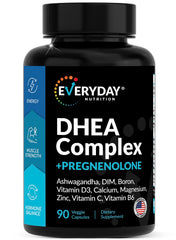 EVERYDAY NUTRITION DHEA Micronized bottle supports daily vitality and balanced energy