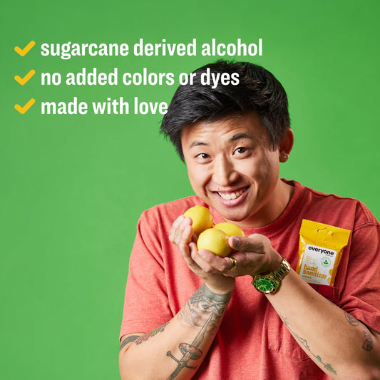 Everyone coconut lemon towelettes highlight tropical scent and fast hand cleansing.