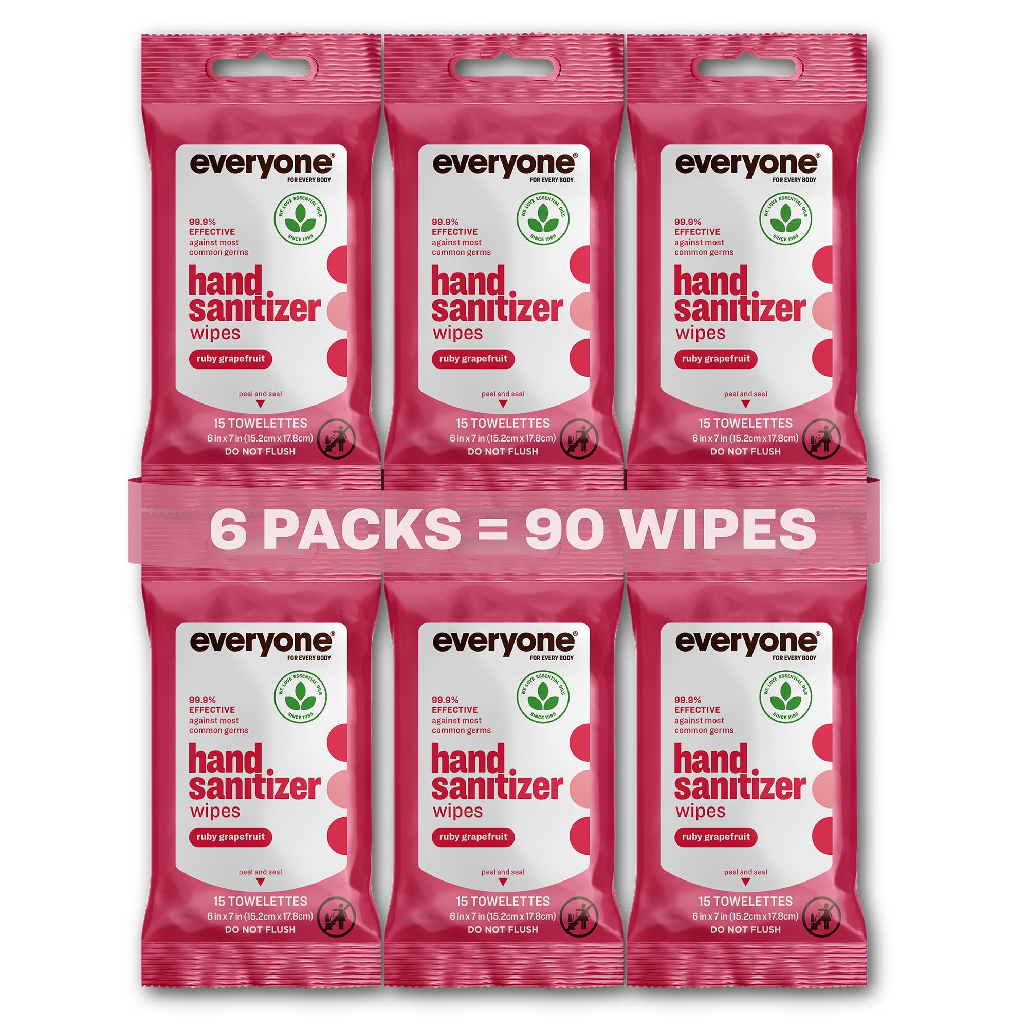 Everyone Ruby Grapefruit wipes pack front for on-the-go cleansing