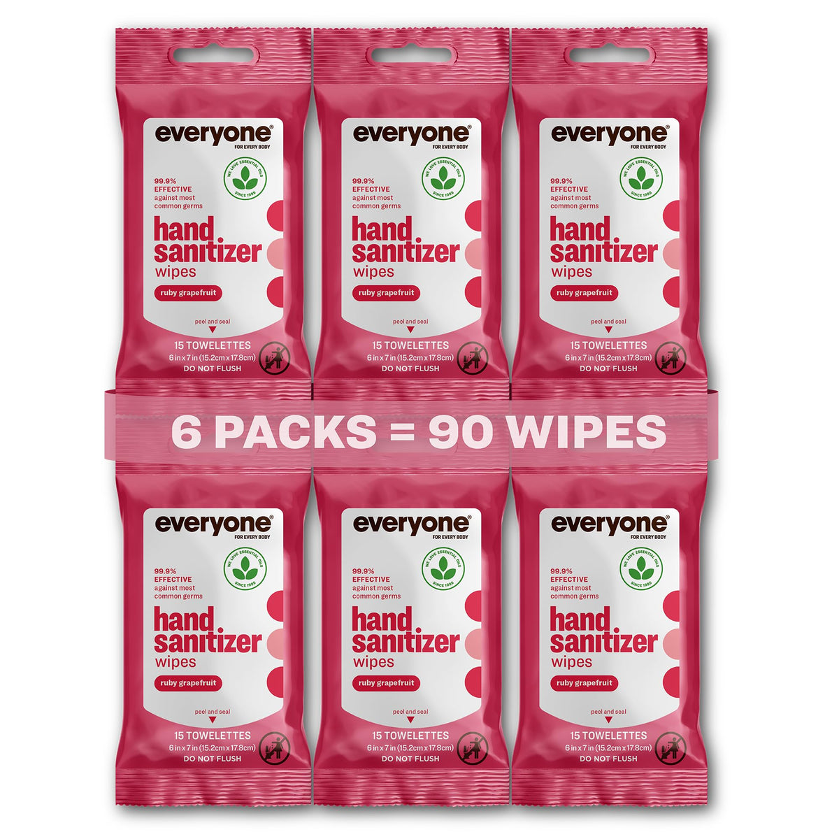 Everyone Ruby Grapefruit wipes pack front for on-the-go cleansing