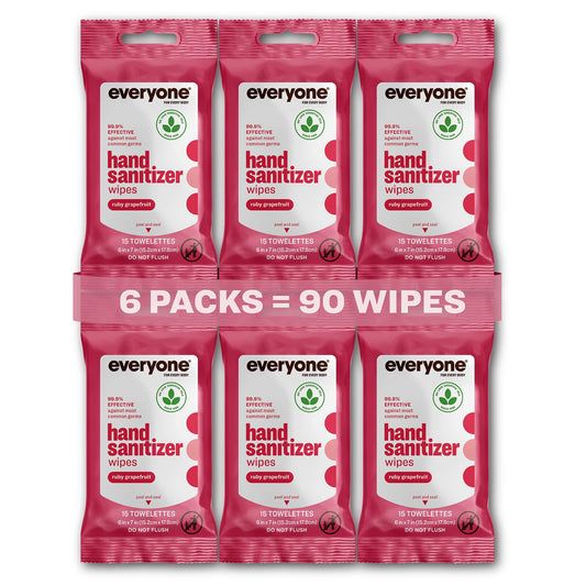Everyone Ruby Grapefruit wipes pack front for on-the-go cleansing