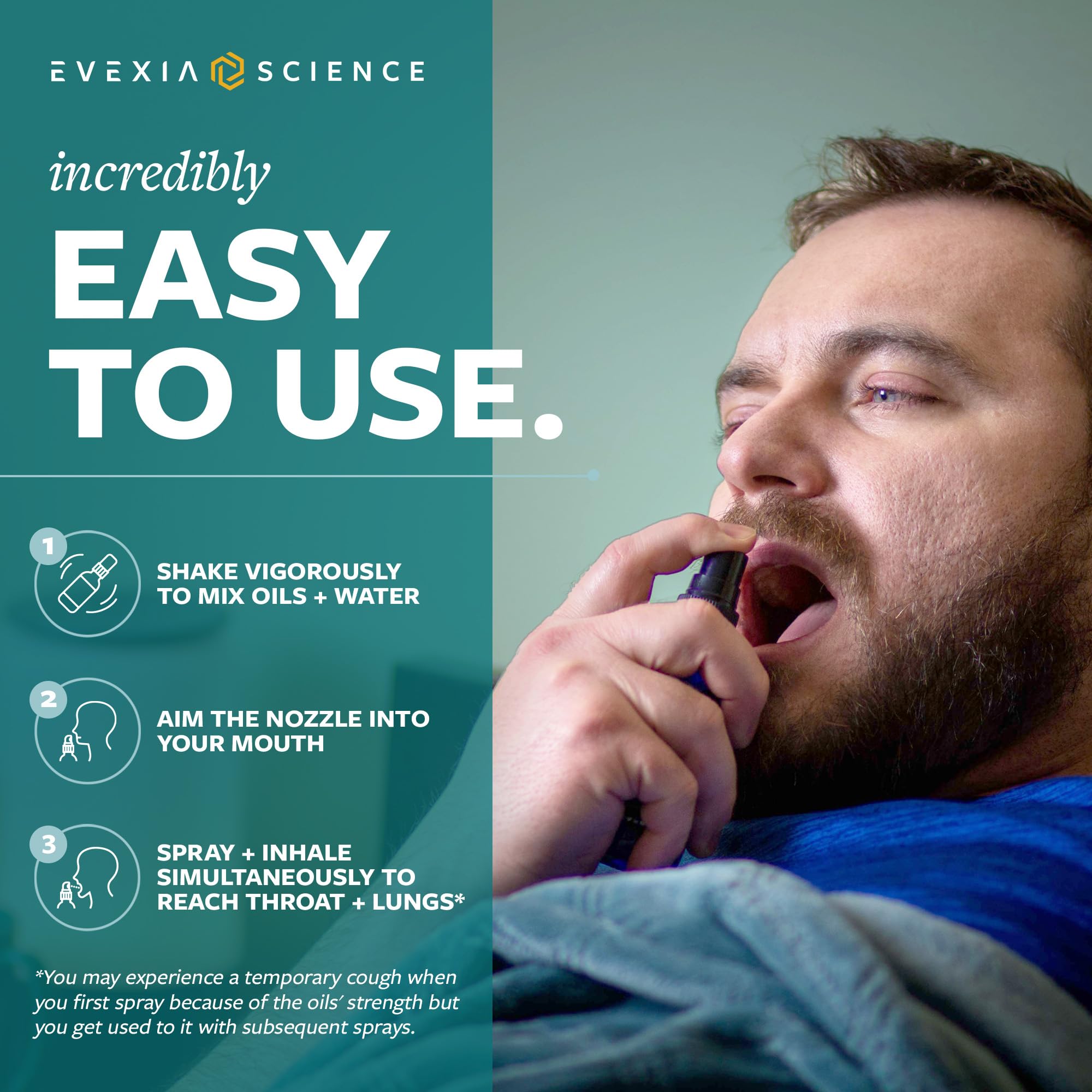 Evexia Science Bronchia Guard ideal before speaking to ease throat.