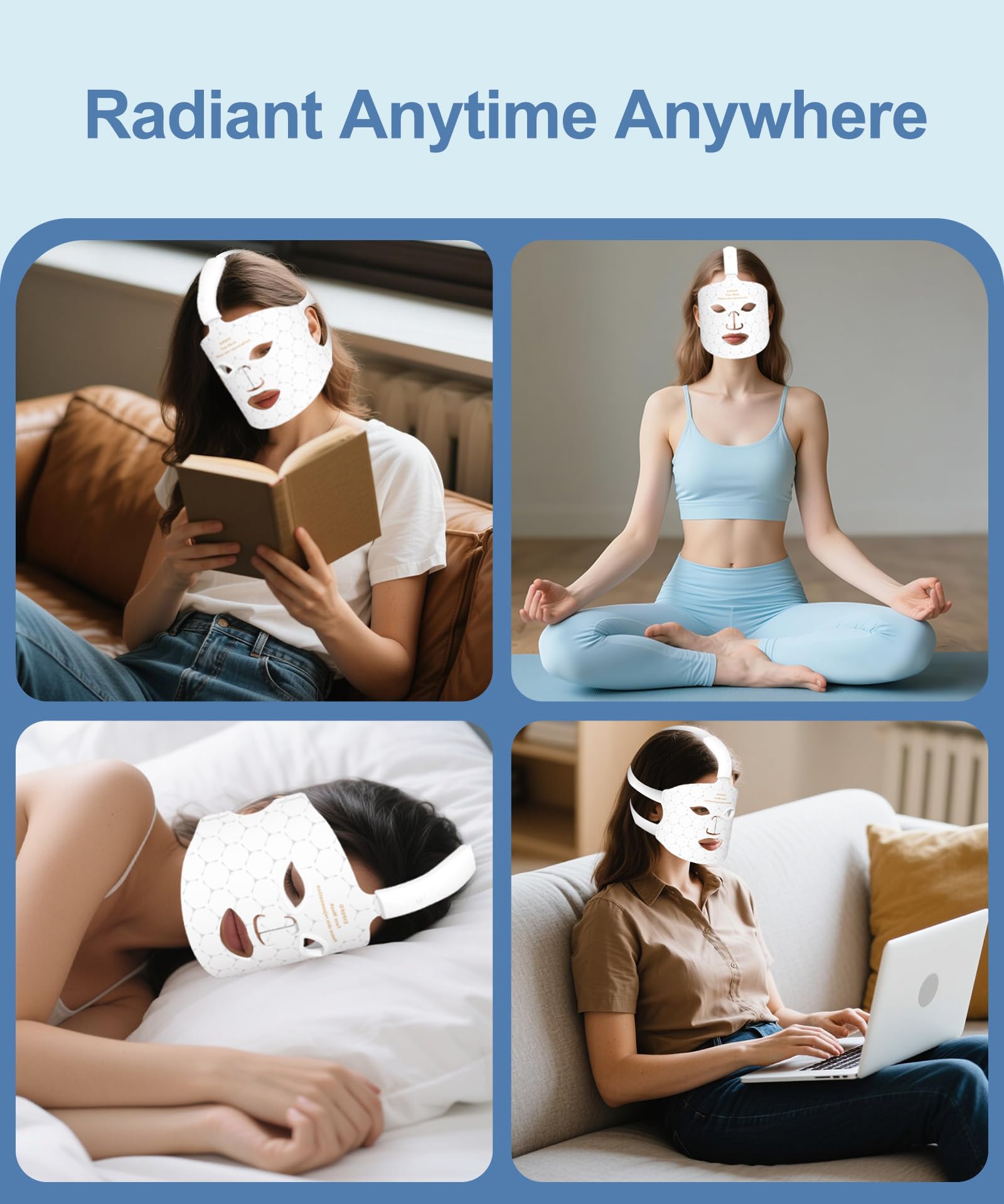 EVFOFO 7Color LED mask on chest for extended body care.