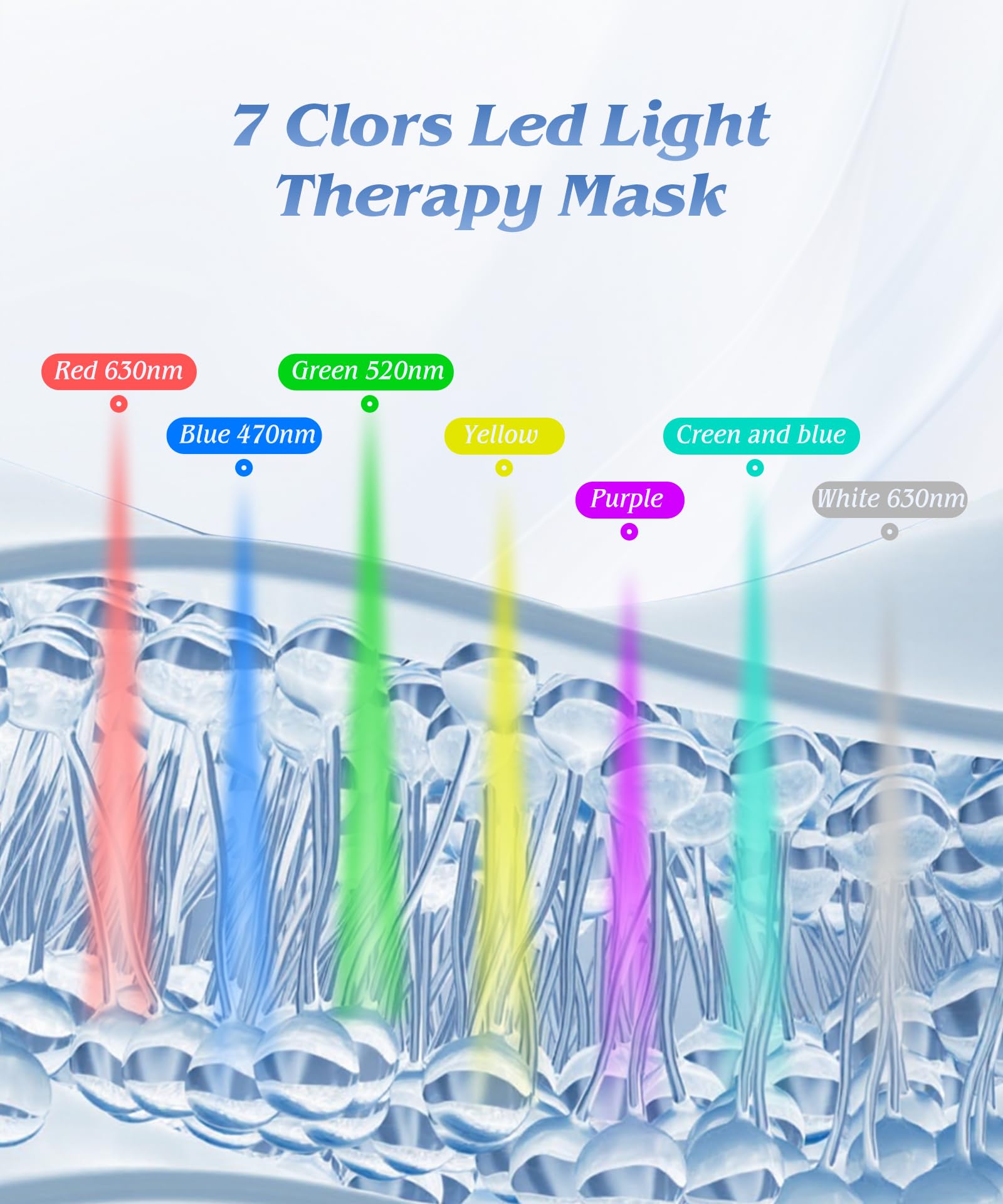 EVFOFO LED color mode switch enabling tailored light therapy sessions