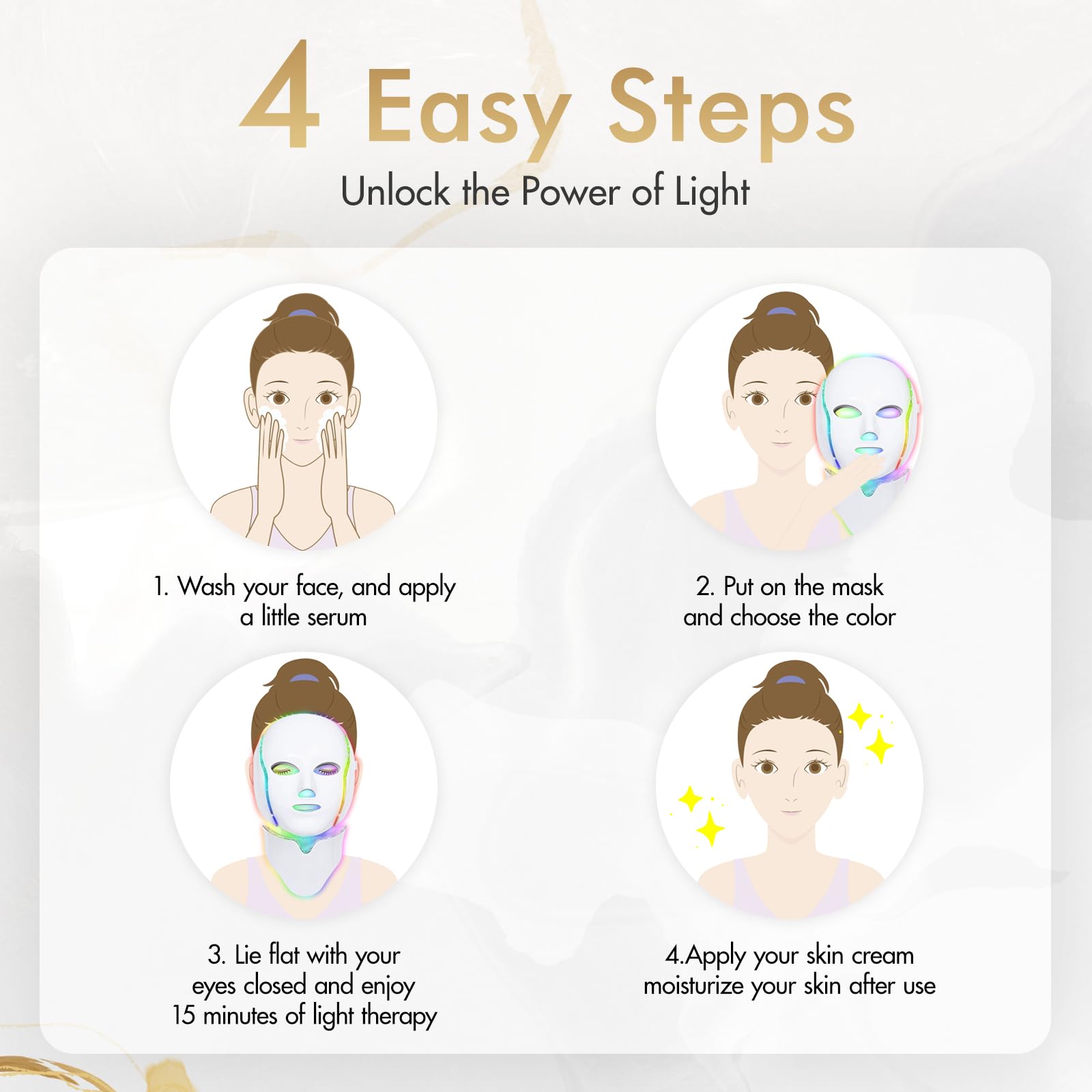 EVFOFO red light mask with power cord for reliable at-home sessions