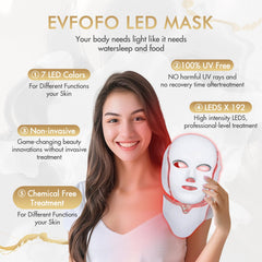 EVFOFO red light mask side view with adjustable straps for a comfortable fit