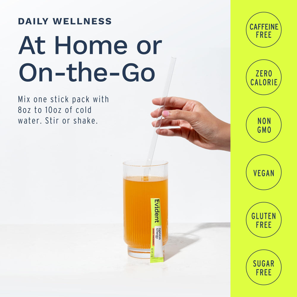 Ingrediente CoQ10 en la fórmula de Ageless Energy de EVIDENT WELLNESS