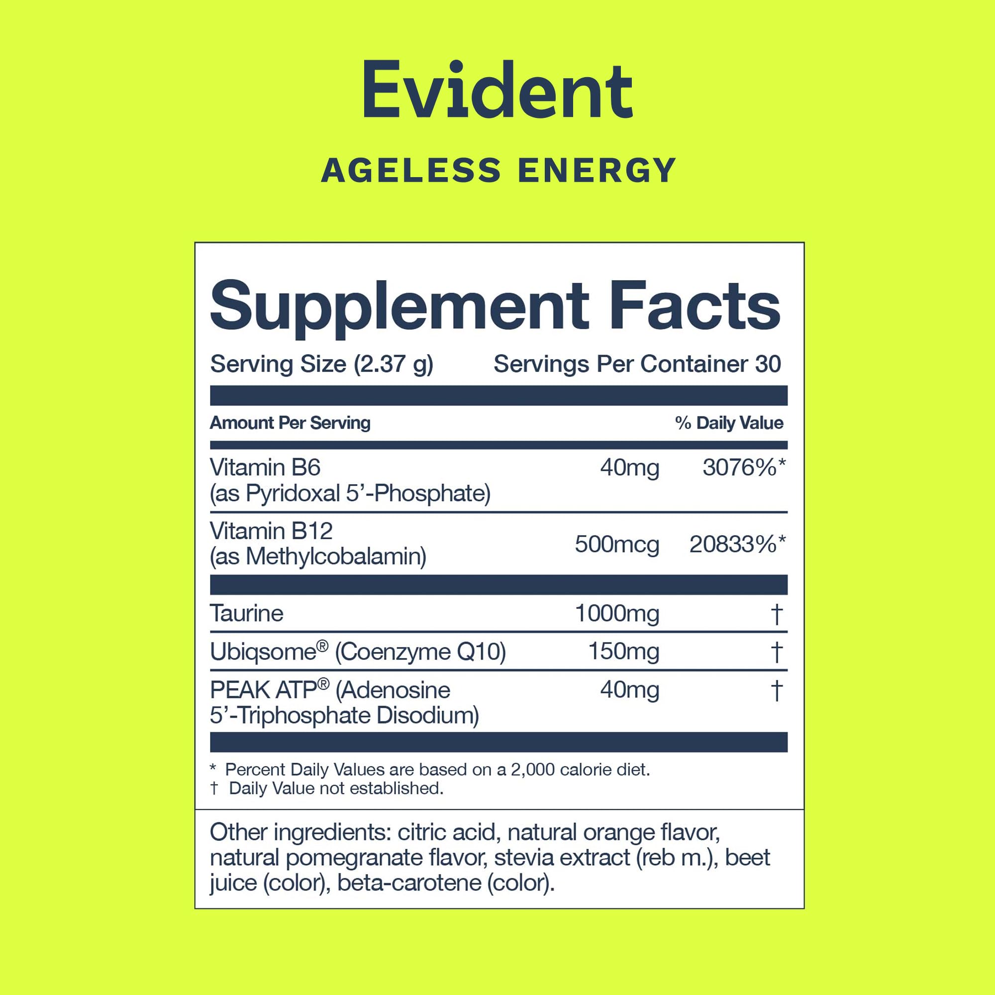 Ingrediente Taurine en Ageless Energy para energía suave durante el ejercicio