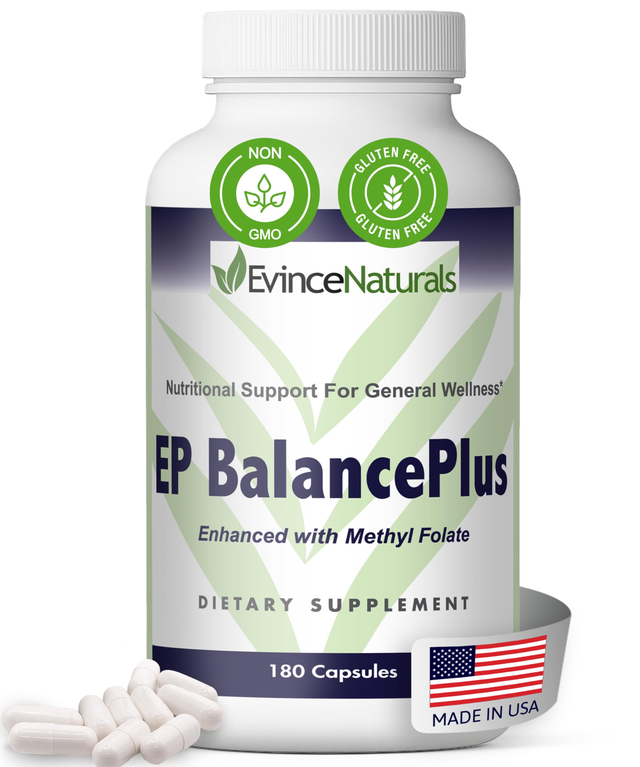 EvinceNaturals EP BalancePlus bottle shown for daily energy and wellness support