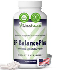 EvinceNaturals EP BalancePlus bottle shown for daily energy and wellness support